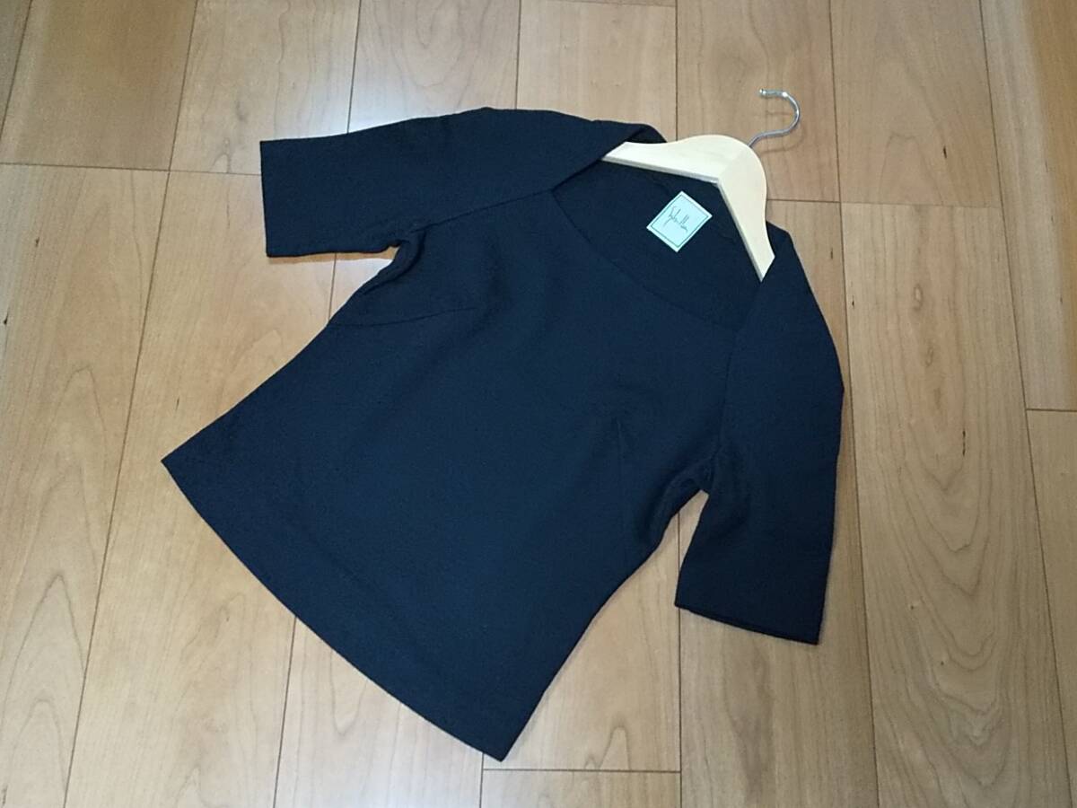 シビラ Sybilla 5分袖カットソー 黒 ウール素材 Mサイズ トップス 日本製 拍卖