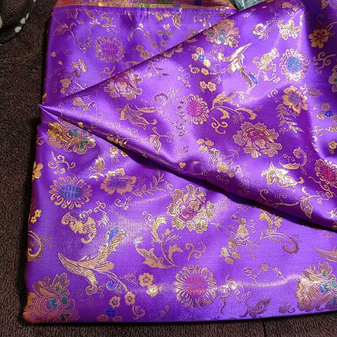 韓国布(チマチョゴリ)ハギレ タン 新紫金 P SILK100% まとめて決済&配送可拍卖