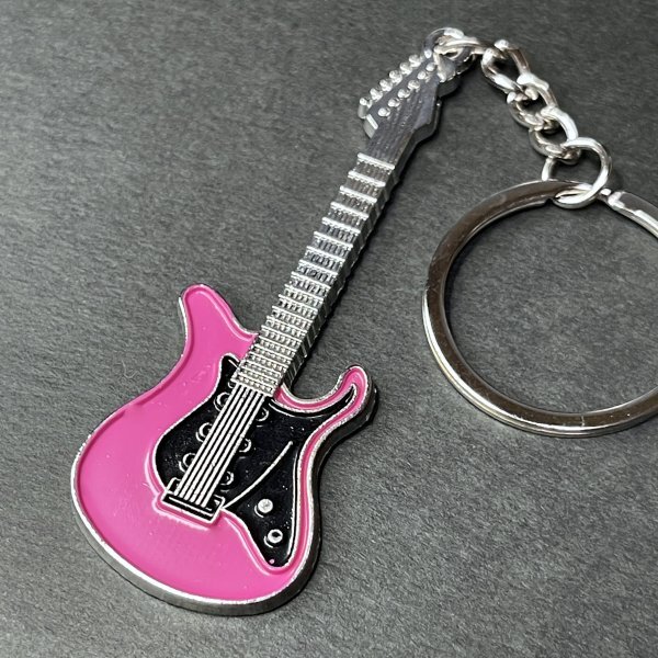 G006-6 ギターキーホルダー ローズピンク 1個拍卖