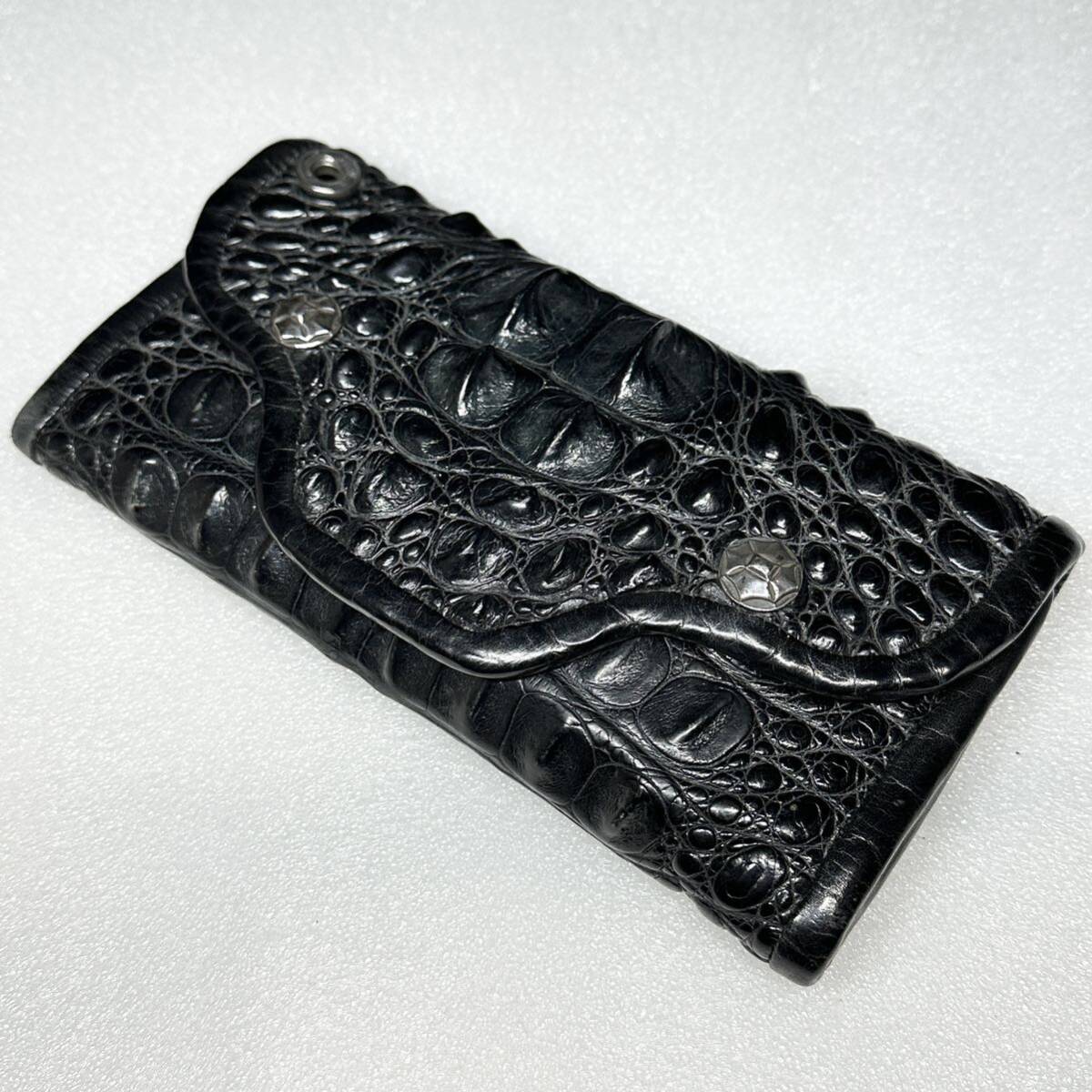 □Bill Wall Leather/定価約60万円/希少部位/レア/2点のみ制作/#1/直筆サイン/クロコダイル/ホーンバック/2009年/BWL/ビルウォールレザー拍卖