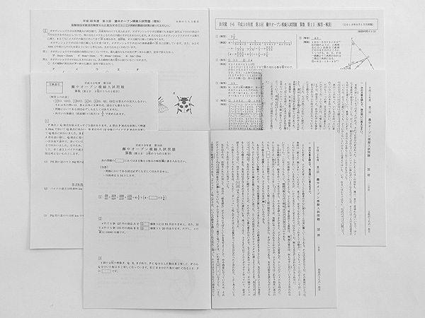 ★浜学園 小6 灘中オープン 模擬入試 第3回 2018年8月15日・16日実施 国算理拍卖