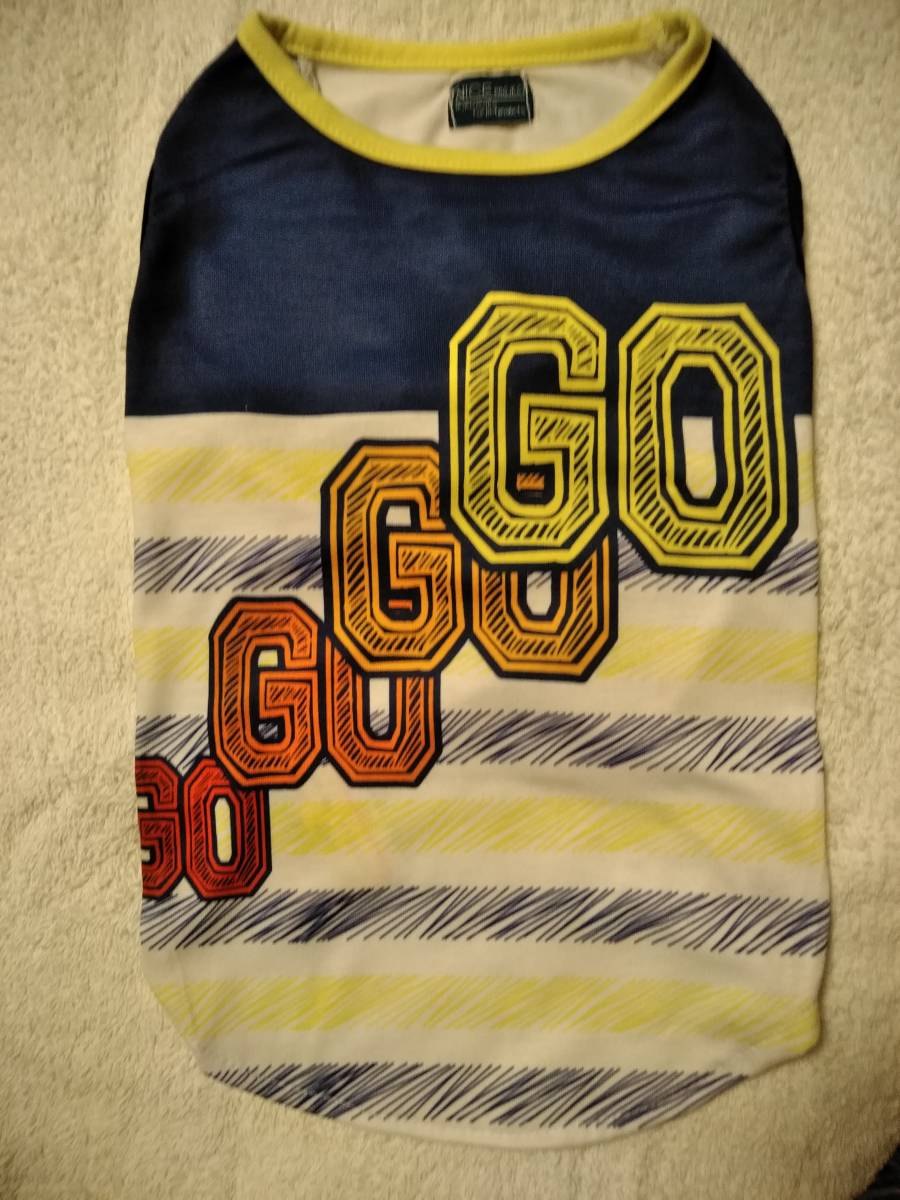 L★GO GO GO GO★タンクトップ★ネイビー黄白拍卖