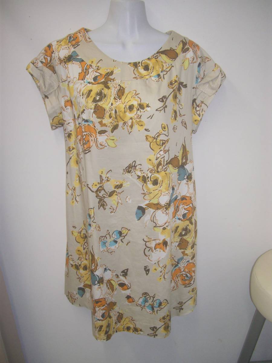 ALUMINA(アルミナ*グラン山貴)綿100%/プリント/ワンピース☆サイズ38拍卖