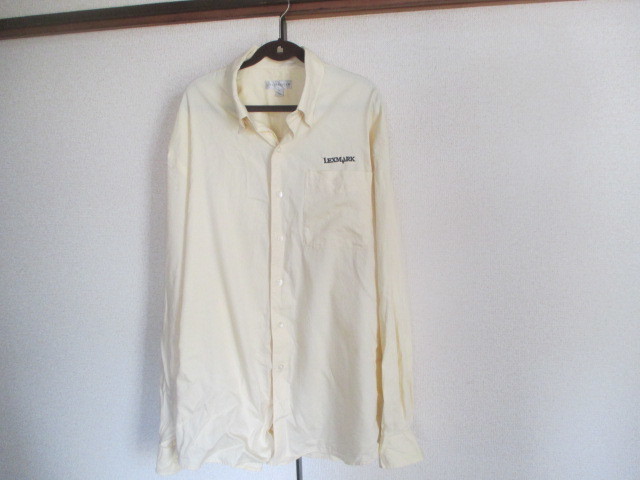 L ■CUTTER&BUCK■長袖ワーク シャツ■黄■ワンポイント 送185 USA古着 s拍卖
