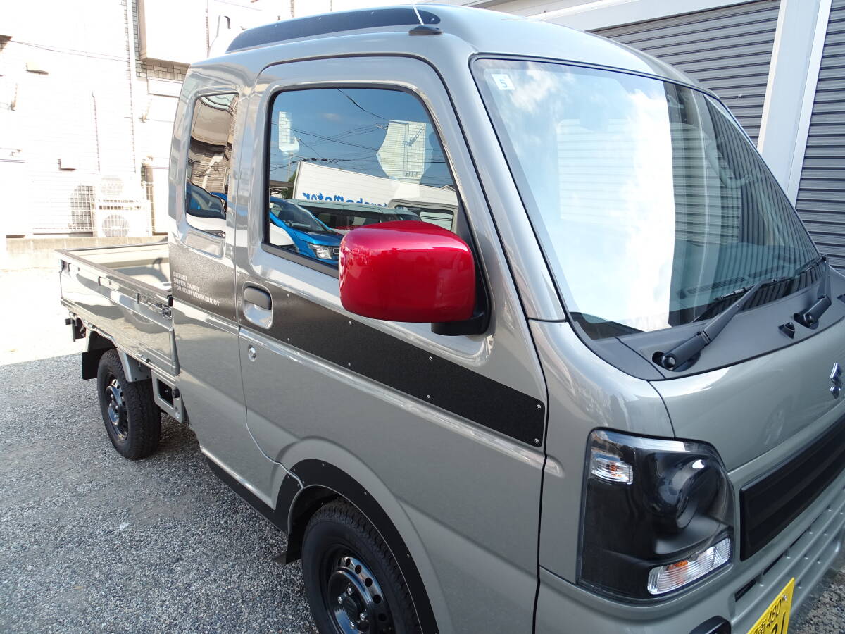 スズキ ドアミラーカバー レッド 赤メタ キャリイトラック スーパーキャリィ 2024(令和6)年4月以降~7型モデル以降対応 DA16T 共通設計!拍卖