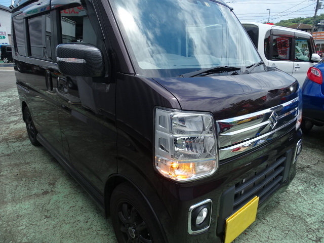 スズキ エブリィワゴン DA17W ドアミラーウィンカー付 ミラーカバー 左右 光沢カーボンデザイン 高級感アップ 貼り付けかんたん装着拍卖