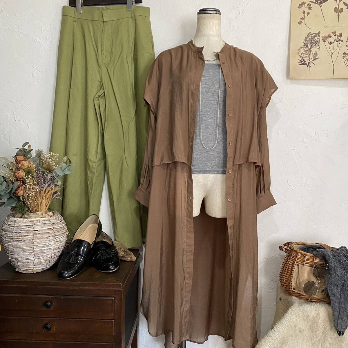 美品!*レイヤーデザインロングシャツ* シャツワンピ/ロングシャツ/ブラウス/ロングブラウス/トップス/シャツ/シャツコート拍卖