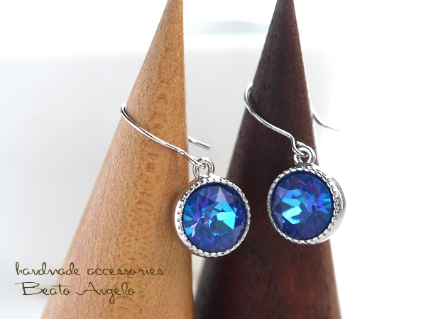 ◇◇+angelo+スワロフスキー 1088のピアス(p-160)クリスタルロイヤルブルーディライト S 2020/21年秋冬の新色 一粒拍卖