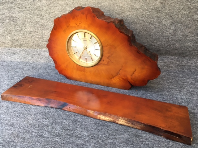 <送料込>稼動品 CITIZEN シチズン 木製 置時計 クォーツ 年輪 nenrin BY TAKATO かえで 大型 昭和レトロ アンティーク拍卖