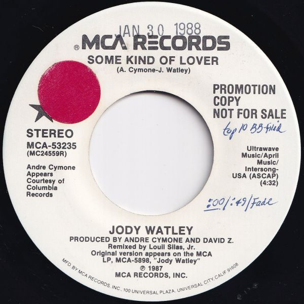 Jody Watley Some Kind Of Lover / Some Kind Of Lover MCA US 53235 207648 SOUL FUNK ソウル ファンク レコード 7インチ 45拍卖