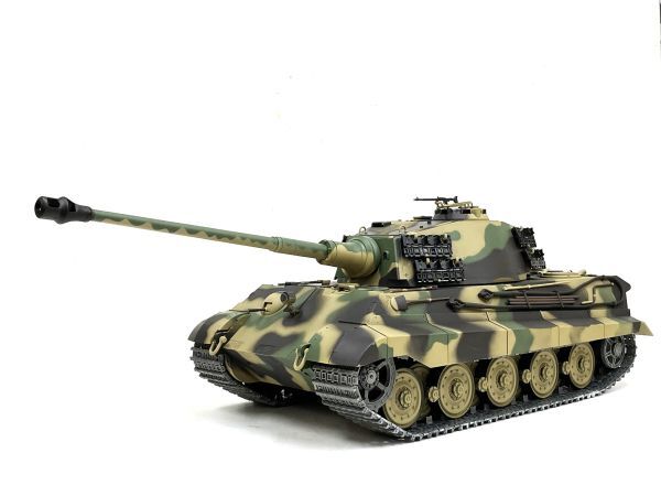 激レア 入手困難!【塗装済み完成品戦車ラジコン】Heng Long 2.4GHz Ver.7.0 1/16 キングタイガー 3888A-1 Upgrade メタルキャタピラ仕様拍卖