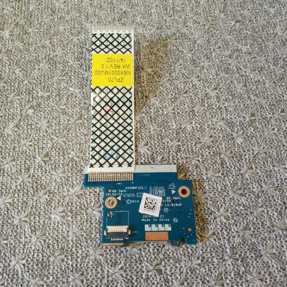岐阜 即日発 速達可 ★ HP ProBook 470 G2 / 450 G2 等用 純正 カードリーダーボード ケーブル付き LS-B184P ★ 動作確認済 A181拍卖