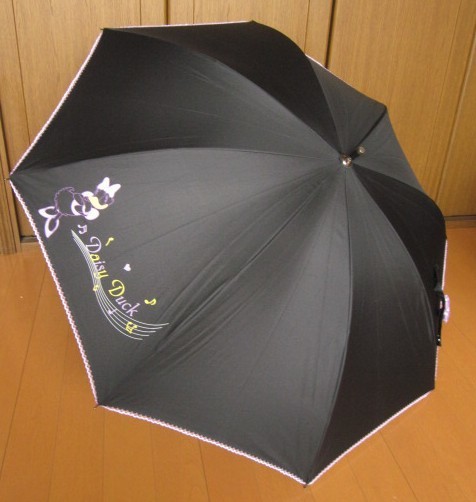 *新品*黒*ディズニー*デイジー*晴雨兼用長傘*98%以上Cut*リボン*ブラック*Disney*拍卖