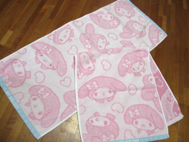 *難有(水通し済)マイメロディ*フェイスタオル2枚*エモーションマイメロ*サンリオ*拍卖