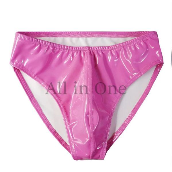 140-27-19 メンズ PUレザー エナメル ブリーフ パンツ エロカッコイイ!! 【ローズP,Lサイズ】男性 セクシー 下着 ショーツ セクシー.2拍卖