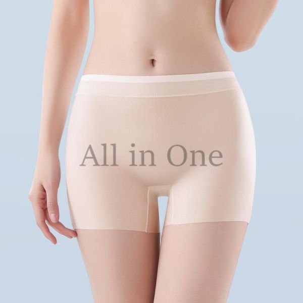 125-90-7 超快適 シームレス ボクサー ショーツ 透けシースルー【ベージュ,XLサイズ】レディース スパッツ ブリーフ インナー パンツ .1拍卖