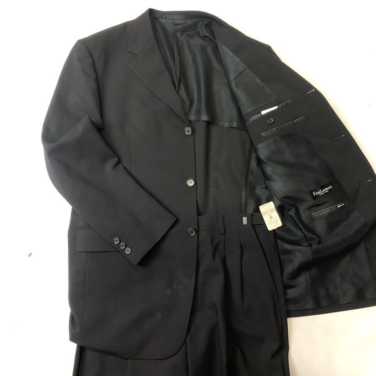 新品【高級礼服★人気のA8】3つボタンシングルスーツ ブラックフォーマル 2タック アジャスター付き ウール93%拍卖