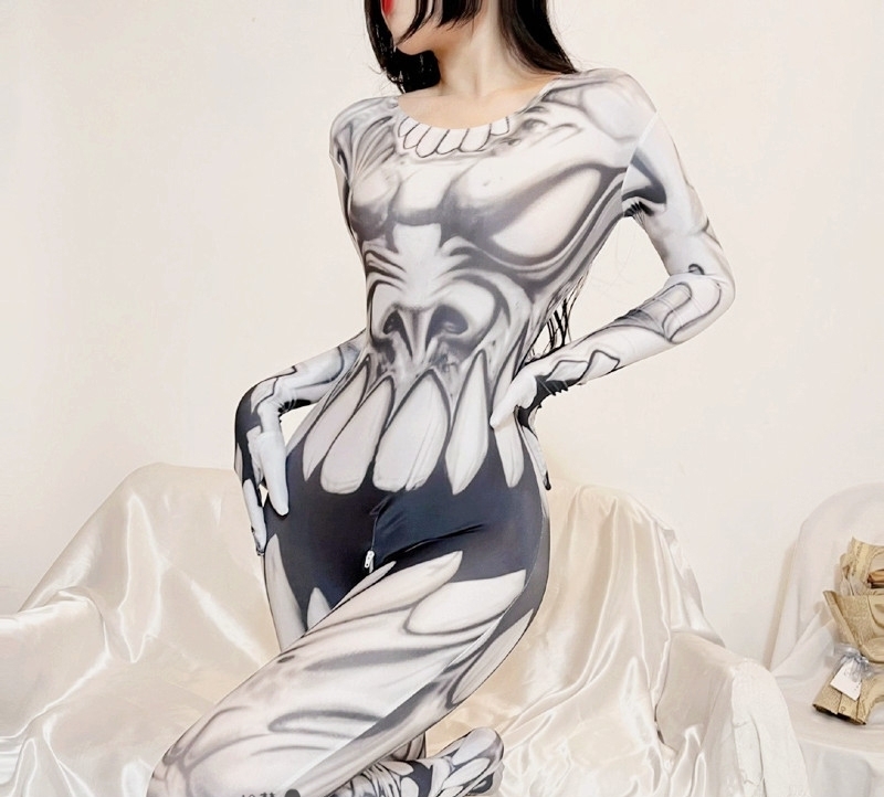 今季最新作【8533】XLサイズ 超sexy 3Dプリント レオタード 全身 ボディースーツ レディース コスプレ 仮装 撮影 オープンクロッチ 過激拍卖