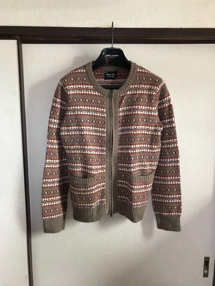 【即決】【美品】 NUMBER NINE ナンバーナイン 総柄ジップカーディガン セーター 即決早い者勝ち拍卖