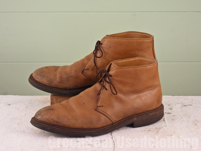 Z734 イギリス製 CROKETT&Jones 高級 ビンテージ チャッカブーツ 茶 ブラウン メンズ 8.5E 26.5cm拍卖