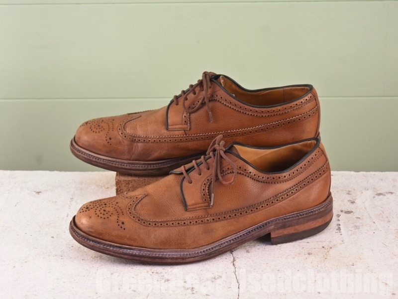 A326 ビンテージ YANKO 高級 ビジネスシューズ ウィングチップ 良い味 茶 ブラウン メンズ 9.5 27.5cm 拍卖