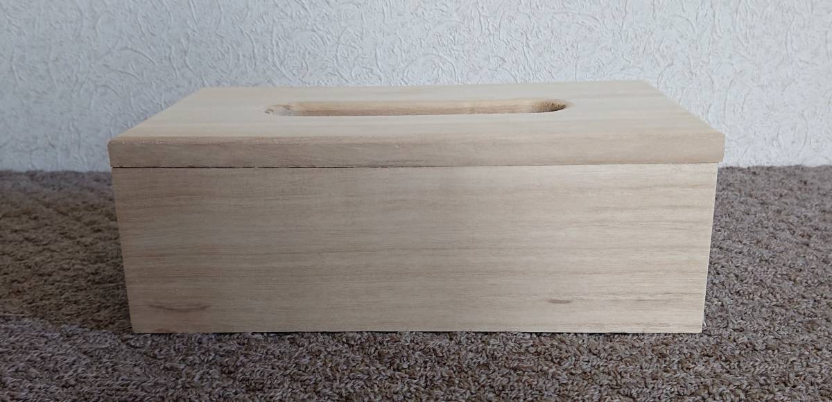 ☆トールペイント 白木 ハンドメイド 桐 ティッシュボックス ティッシュカバー☆拍卖