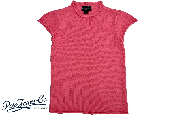 S5817★超美品★POLO JEANS CO RALPH LAUREN ポロジーンズ ラルフローレン★春夏秋 コットンニット 正規品 チャップスリーブ セーター S拍卖
