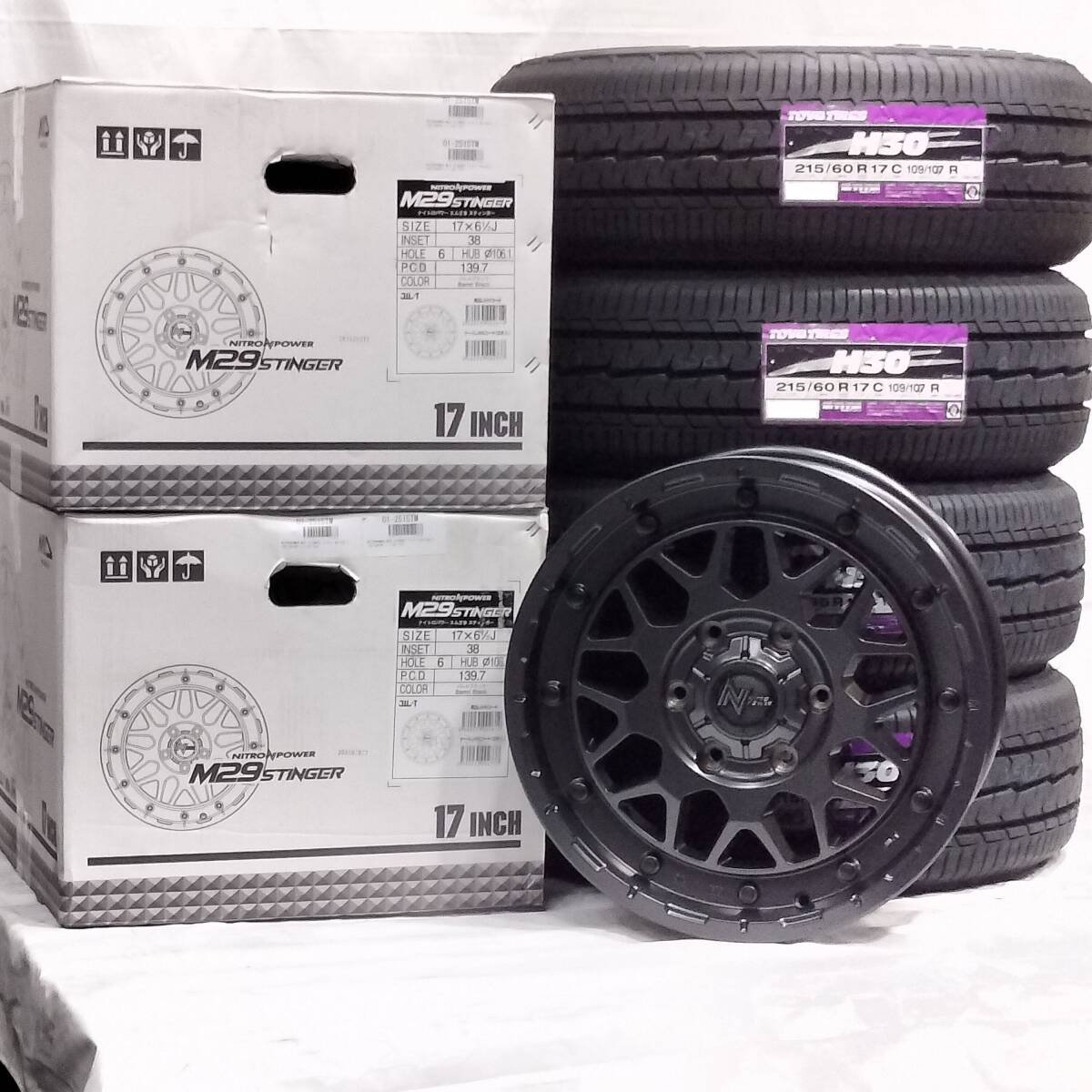 ナイトロパワー M29 スティンガー 17x6.5J+38 6H139.7 TOYO H30 215/60R17 ホワイトレター ハイエース レジアスエース 200系 01-2515拍卖