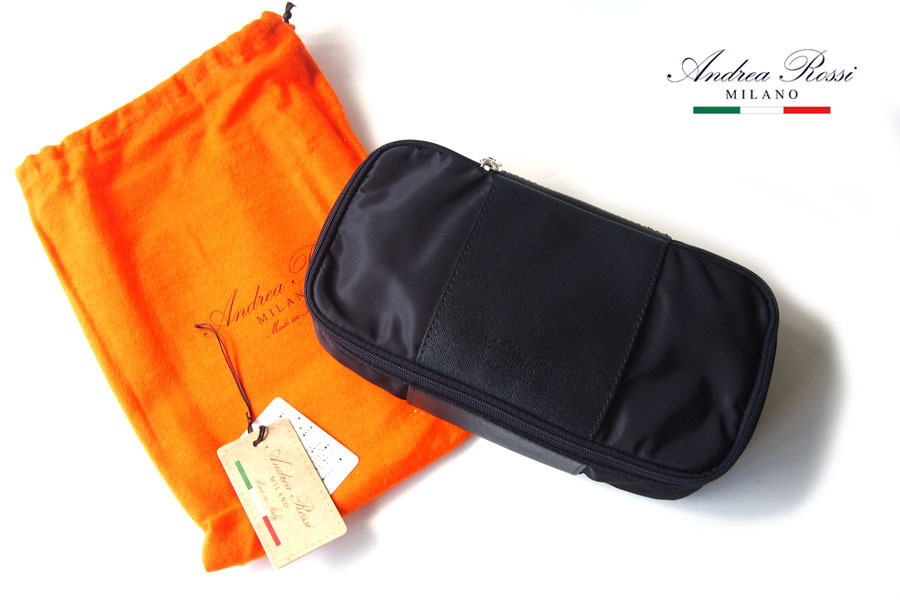送料無料★新品|未使用|アンドレアロッシ|Andrea Rossi|ナイロン×レザーネクタイベルトケース拍卖