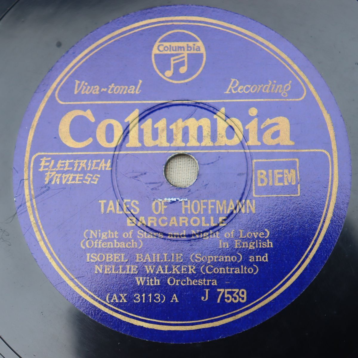 SB06/SP盤/ベイリー(S)/ワルカー(テナー)/オッフェンバック:ホフマン物語~舟歌/プッチーニ:蝶々夫人~優しい手を/J7539拍卖