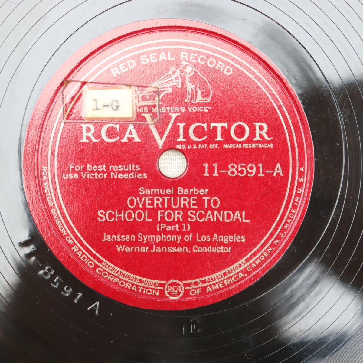SB08/SP盤/美盤/米RCA/ワーナー・ジャンセン指揮/サミュエル・バーバー:「悪口学校」序曲/11-8591拍卖