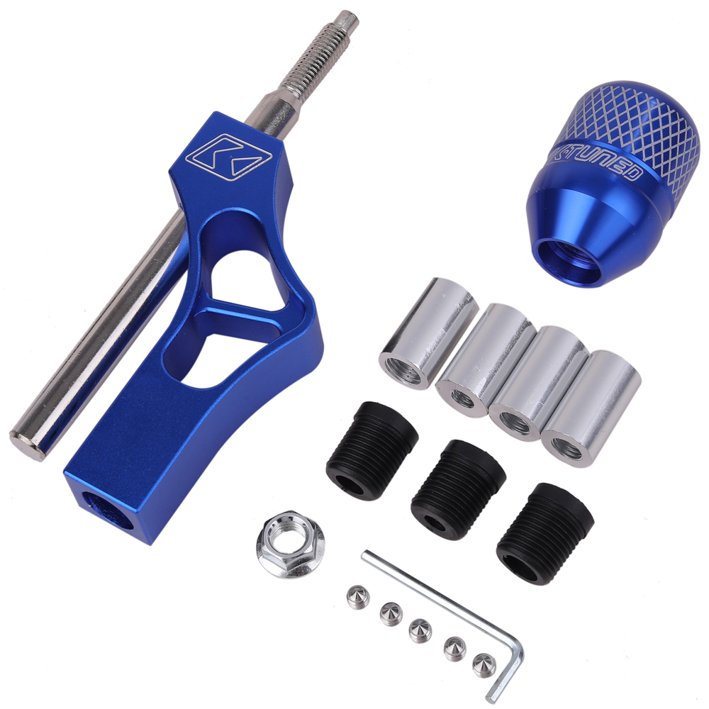 アルミ シフトレバー シフト ノブ ギア レバー トラック 軽自動車 マニュアル MT ロング アダプター 調整可能 延長 汎用品 ブルー KRB262拍卖