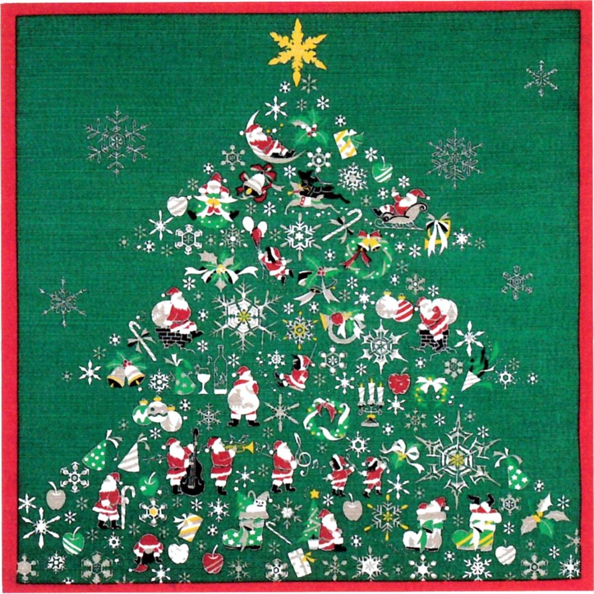 風呂敷 風呂敷 綿シャンタン 50㎝ 小風呂敷 ( ふろしき )「クリスマス」拍卖