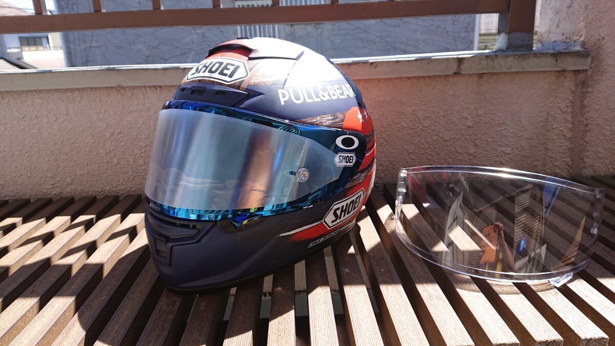 中古 美品 SHOEI X-fourteen マルケス アメリカ サイズL(59cm~60cm) 新品社外品ミラースモークシールド付き 絶版 希少品 小傷あり拍卖