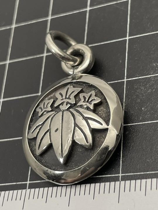 家紋ペンダント★丸に笹竜胆★小★キーホルダー★ジャーマンシルバー拍卖