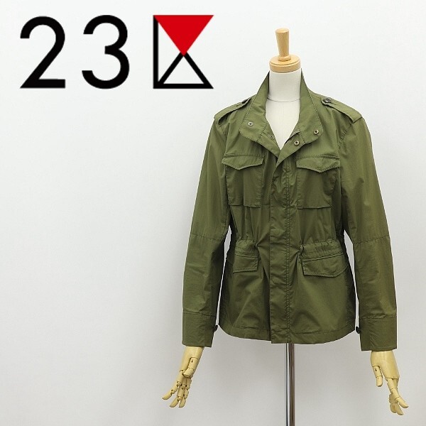 ◆23区 ストレッチ コットン ミリタリー ジャケット オリーブグリーン 36拍卖