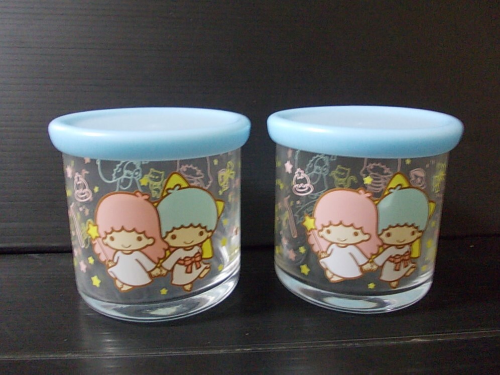 非売品 ライオン歯科材 サンリオ 2015 キキララ キキ&ララ ガラスポット 2Pセット LION ライオン リトルツインスターズ ガラス 容器 2個拍卖