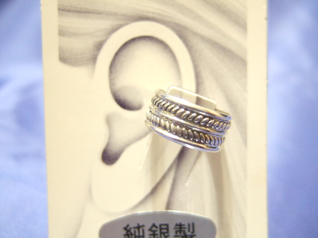 横浜最新 シルバー925SILVER♪魅惑の銀イヤーカフ 網目模様6ミリ メンズレディース 送料220円ξgpiξξイヤリング32a拍卖