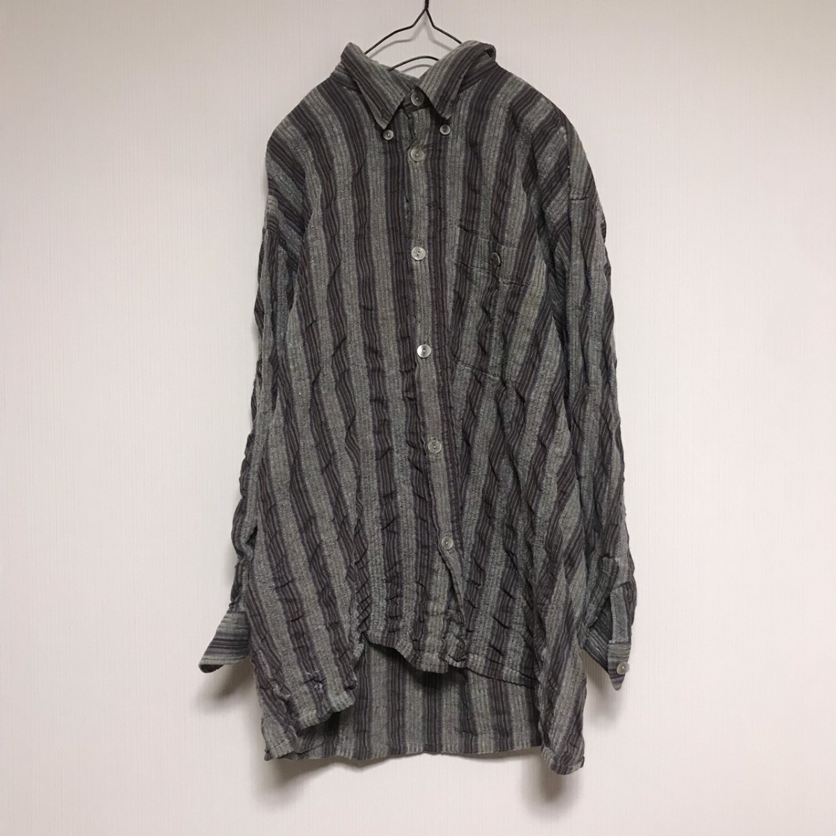 古着 ビンテージ Hatica 長袖シャツ ボタンダウン ボーダー オールド レトロ拍卖