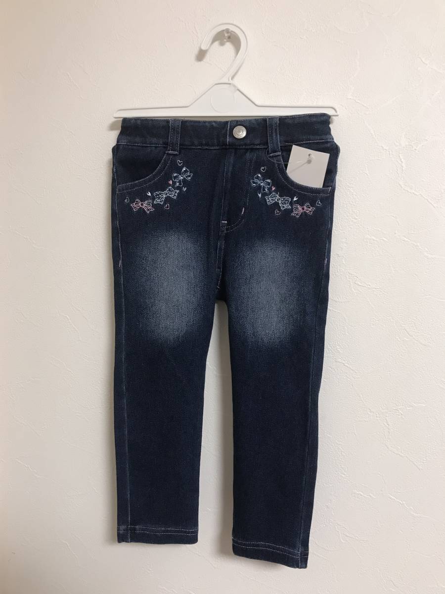 新品 未使用 マザウェイズ スリムパンツ カラー:インディゴ サイズ:90㎝拍卖