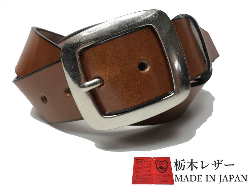 新品 栃木レザーベルト 本革 牛革 メンズ レディース 茶 国産 ム地 40mm カジュアル W007DB拍卖