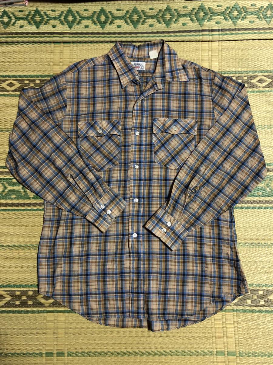 リーバイス 長袖シャツ ウエスタン? L 薄手 チェック 80年代 E 白タブ 希少 レア 廃盤 人気 デザイン メンズ 定番 アメカジ カジュアル拍卖
