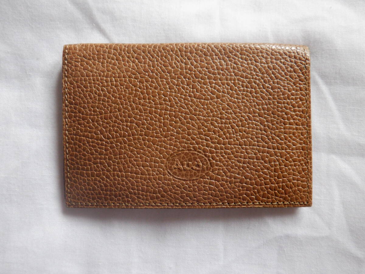 1. Audi アウディ 名刺入れ 本革製 茶色 未使用品 拍卖