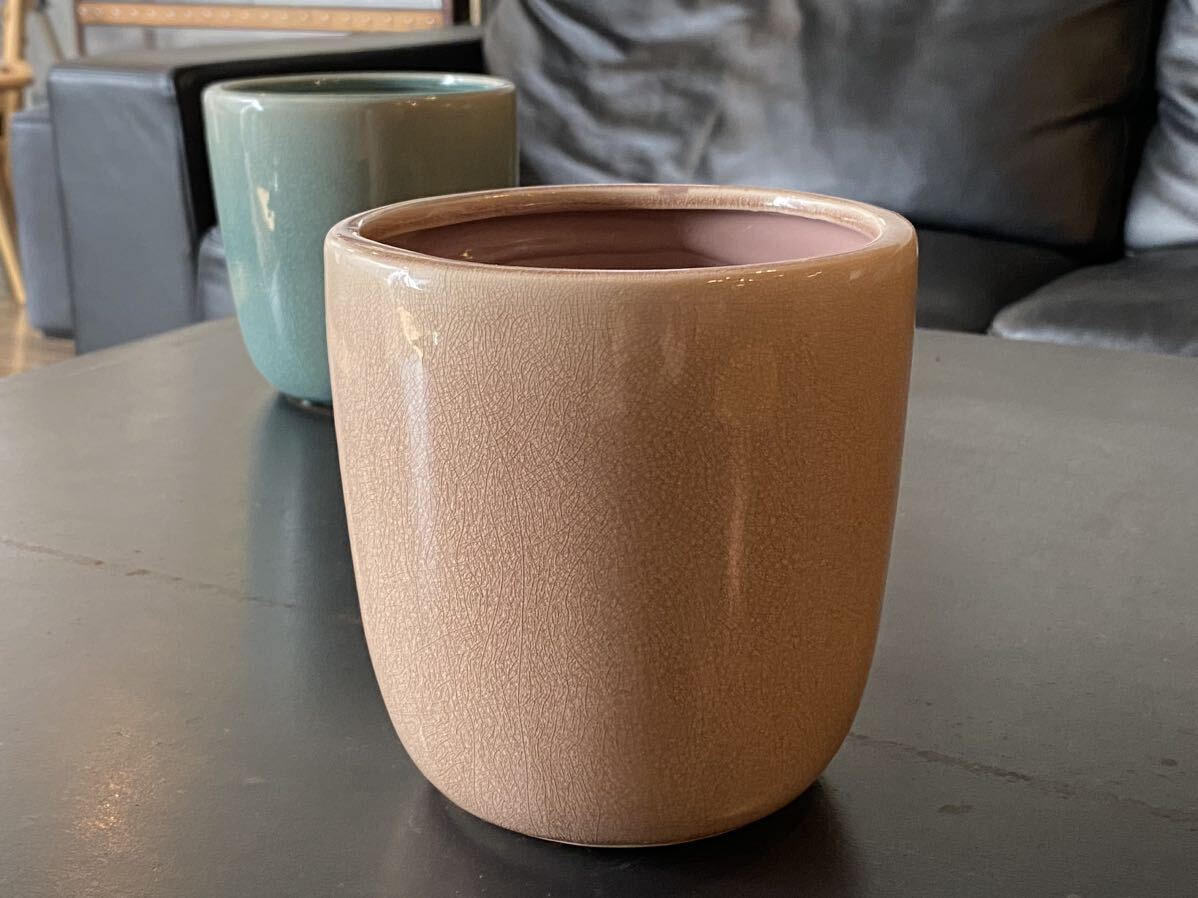 陶器フラワーポット/pink(フラワーベース,多肉植物,ミッドセンチュリー,ビンテージデザイン,USA,ペパーミント,ピンク,花瓶,50s,40s.30s拍卖