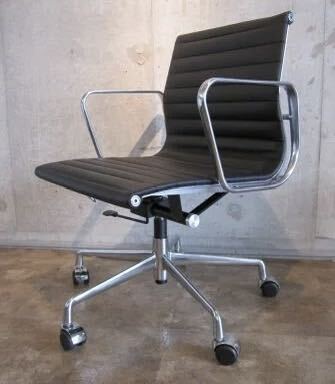 数量限定!イームズアルミナム マネージメントチェア本革black(検アルミナムグループ,ミッドセンチュリー,ハーマンミラー,eames拍卖