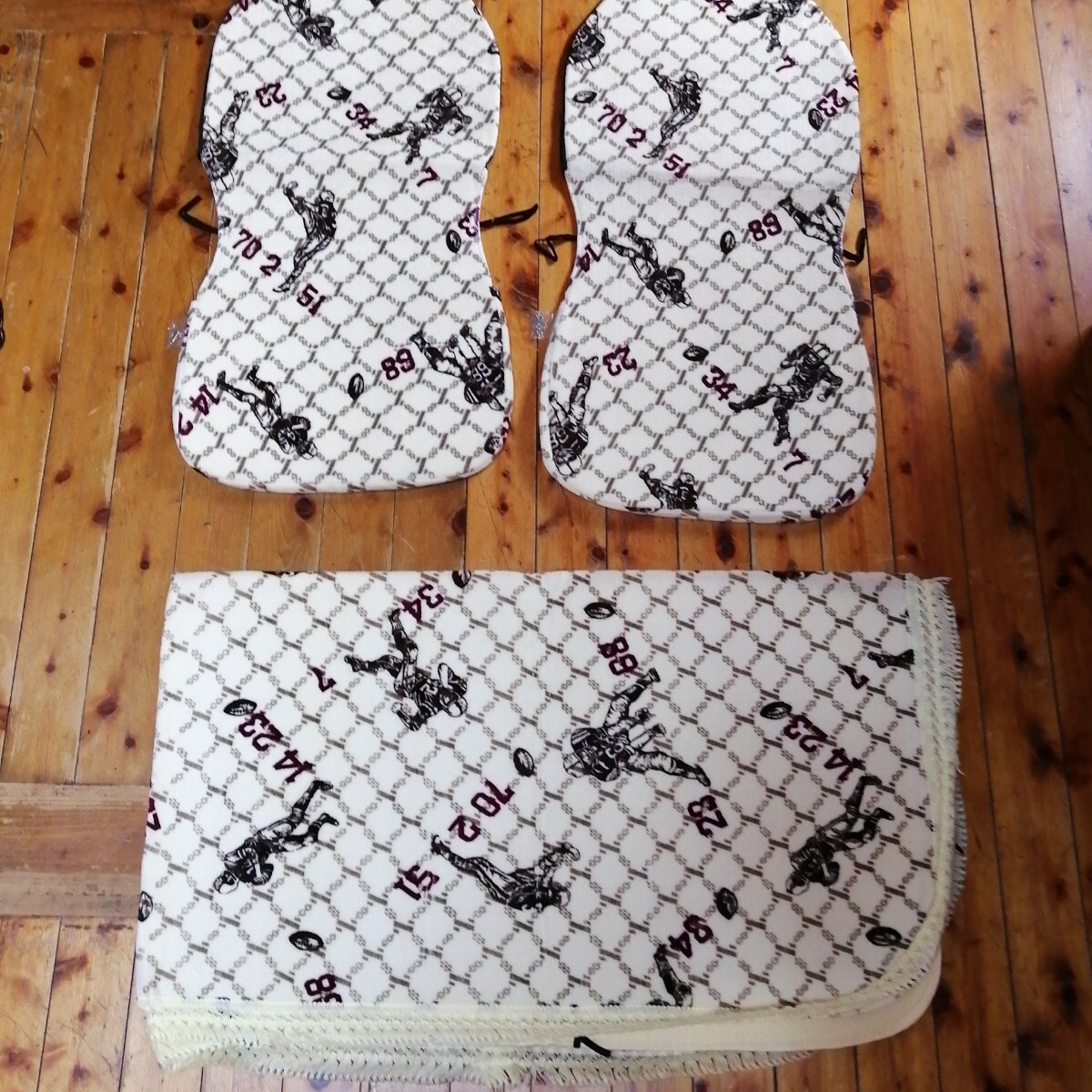 アメフト柄シートカバー 昭和レトロ 当事もの拍卖