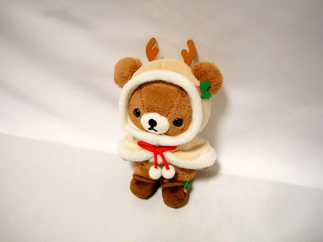 ●リラックマ クリスマス ぬいぐるみ 2017 チャイロイコグマ●トナカイ ポンチョ●くつした欠品●拍卖