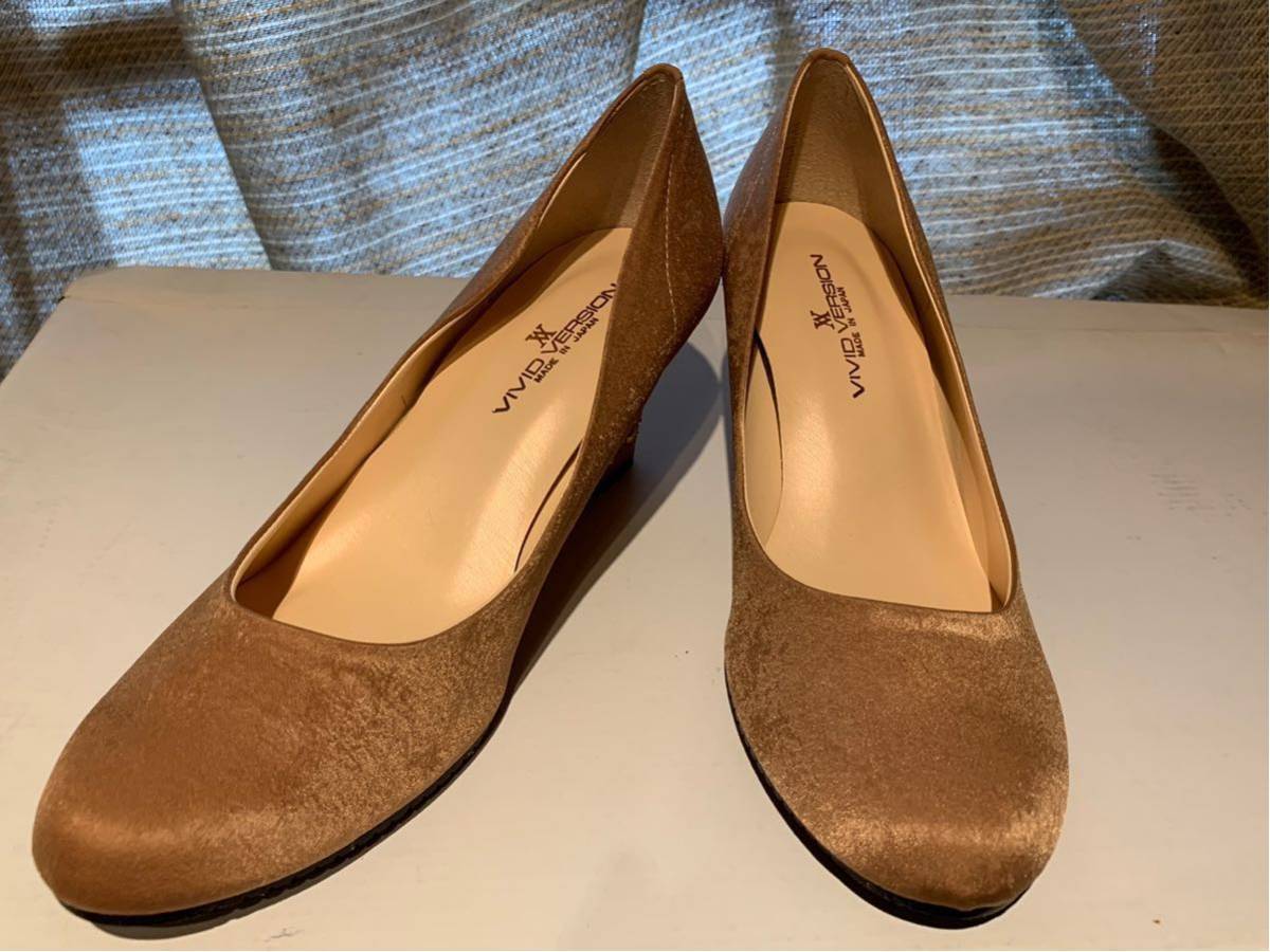 *【日本製】 vivid version パンプス ベージュ Lサイズ拍卖