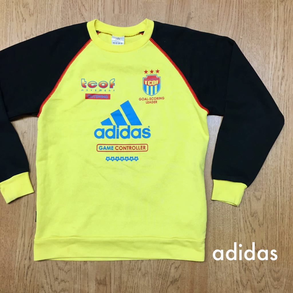 adidas◇CLIMALITE◇アディダス キッズ/ジュニア size 150 黒×黄色 スウェット トレーナー TCOF プリント トップス スポーツウエア 古着拍卖