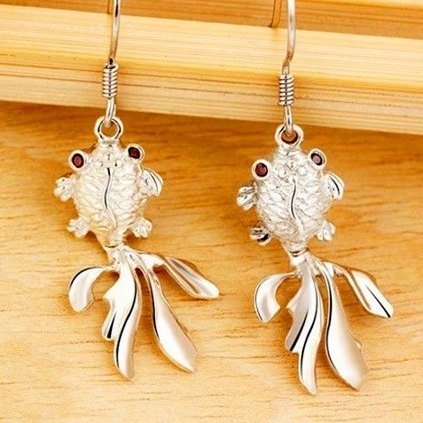 純銀★金魚ちゃんピアスAG-I拍卖